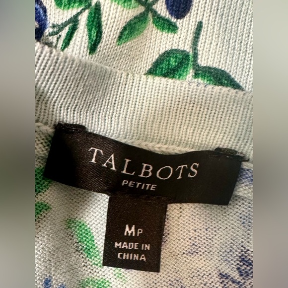 Talbots Charming Cardigan Exquisite Floral Mp Cotton Current list @$79 Cottage - Picture 5 of 10